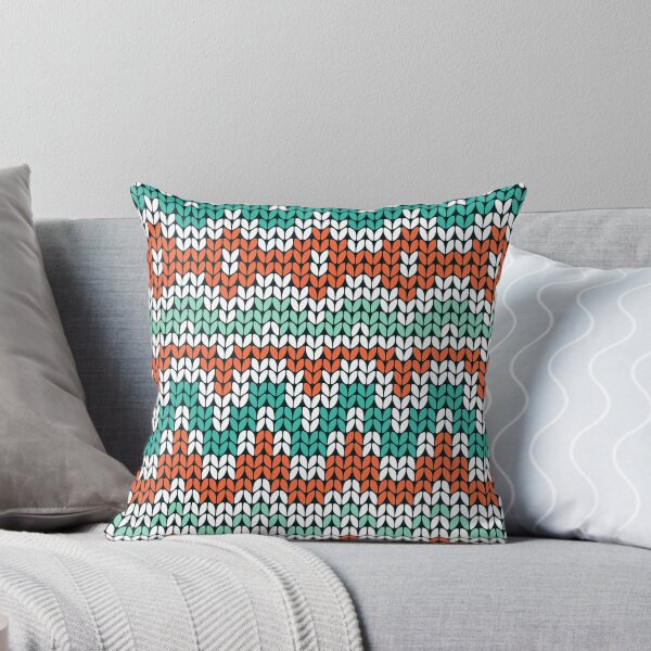 Item preview, Green and orange knitting pattern. Seamless winter ornament background. designed and sold by illucesco.