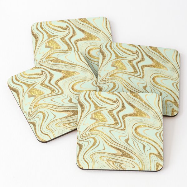 Item preview, Gold and Seafoam Marble  designed and sold by WandaStar.