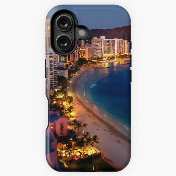 Item preview, Waikiki Beach and Honolulu Skyline, Hawaii designed and sold by heyengel.