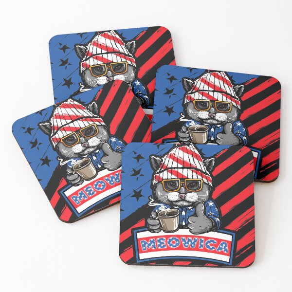 Item preview, Cat 4th of July Meowica Merica Men Women USA American Flag designed and sold by Crazy Trendy Designs.