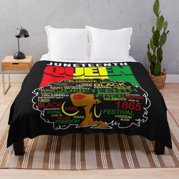 Aperçu de l'œuvre Juneteenth Queen Afro Melanin Black Girl Magic Women Girls T-Shirt créée et vendue par Bright-Marque.