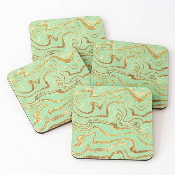 Item preview, Gold and Pistachio Marbling  designed and sold by WandaStar.
