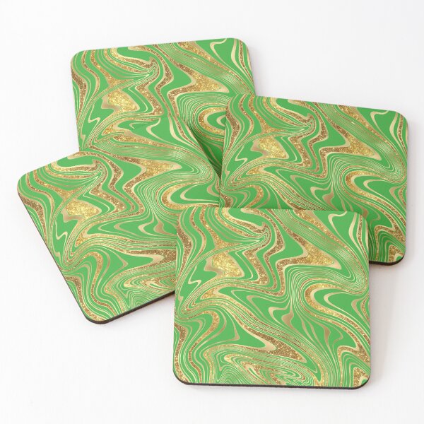 Item preview, Gold and Green Marbling 70s Glam designed and sold by WandaStar.
