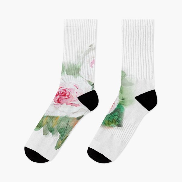Item preview, hand painted 3 white and pink roses watercolor  designed and sold by ColorandColor.