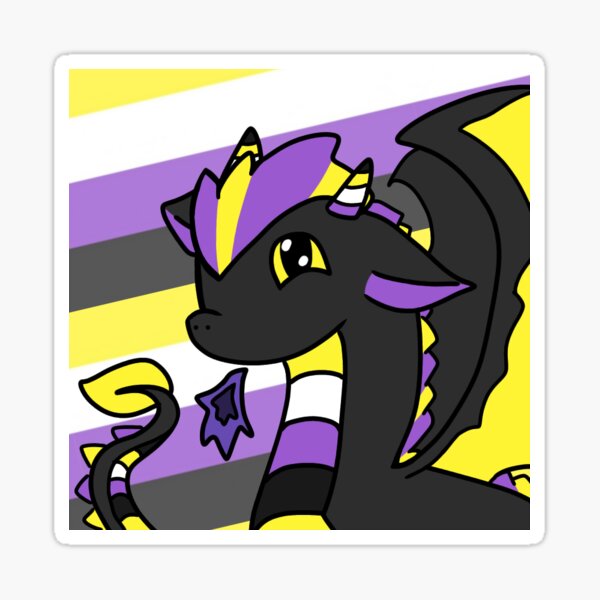 Non Binary Pride Dragon Sticker By Kitkatkiwikat Redbubble 3102