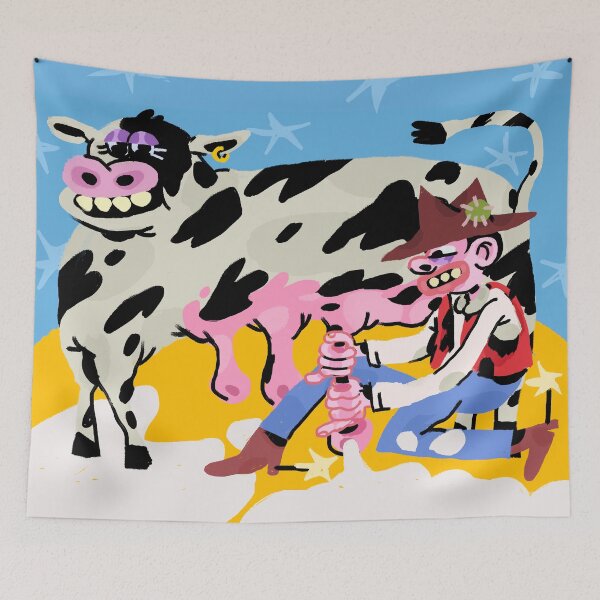 Aperçu de l'œuvre Vache à traire créée et vendue par Christi Lu.