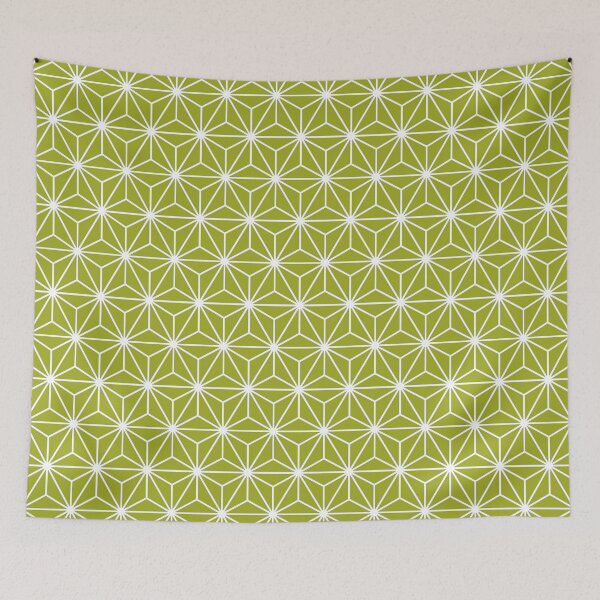 Item preview, Citron Yellow White Asanoha - Japanese Traditional Pattern designed and sold by KinitaDesign.