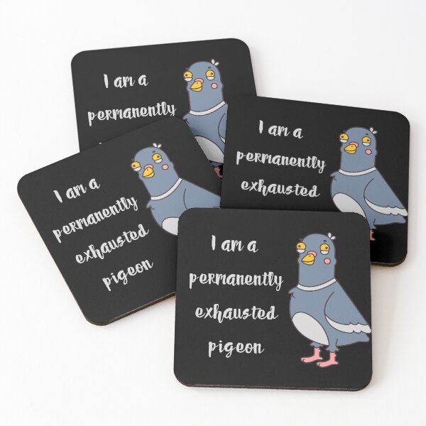 Item preview, I am a permanently exhausted pigeon - relatable sticker print designed and sold by ThousandAutumns.