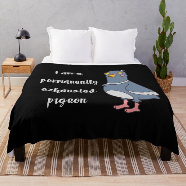 Item preview, I am a permanently exhausted pigeon - relatable sticker print designed and sold by ThousandAutumns.