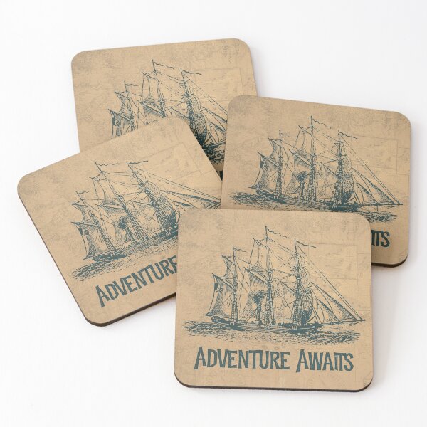 Item preview, Adventure Awaits Vintage Ship designed and sold by VintageParrot.