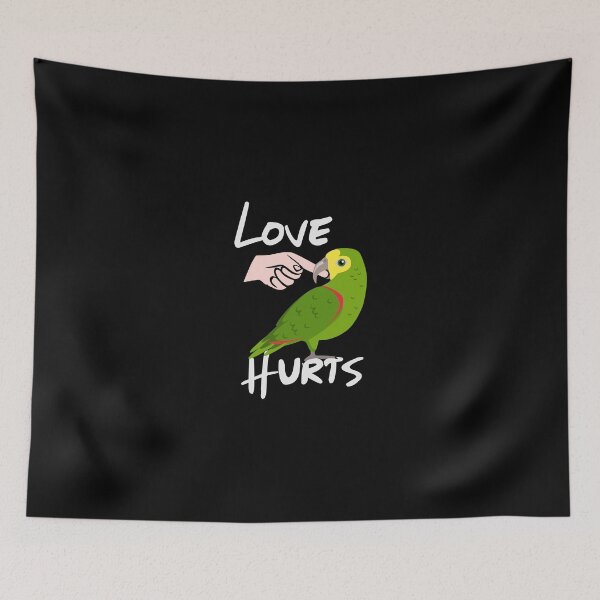 Item preview, Love Hurts Yellow Head Amazon Parrot designed and sold by merystowe1.