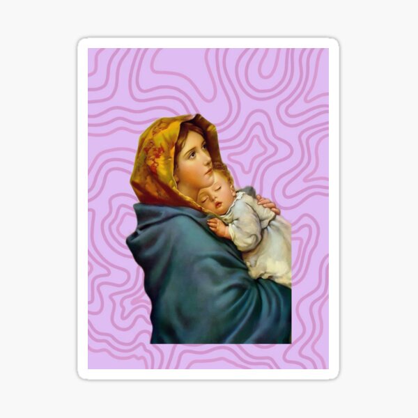 Item preview, Mother Mary with Jesus design designed and sold by Robisko Store.