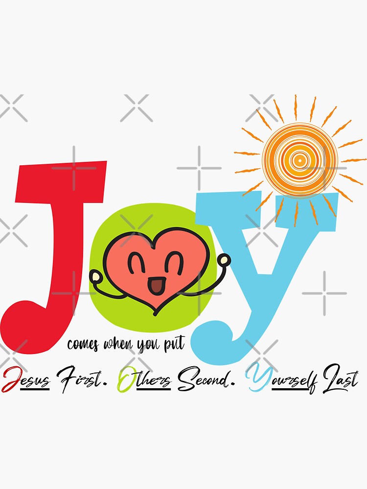 "Christian JOY Acronym" Sticker for Sale by garmentoffaith Redbubble