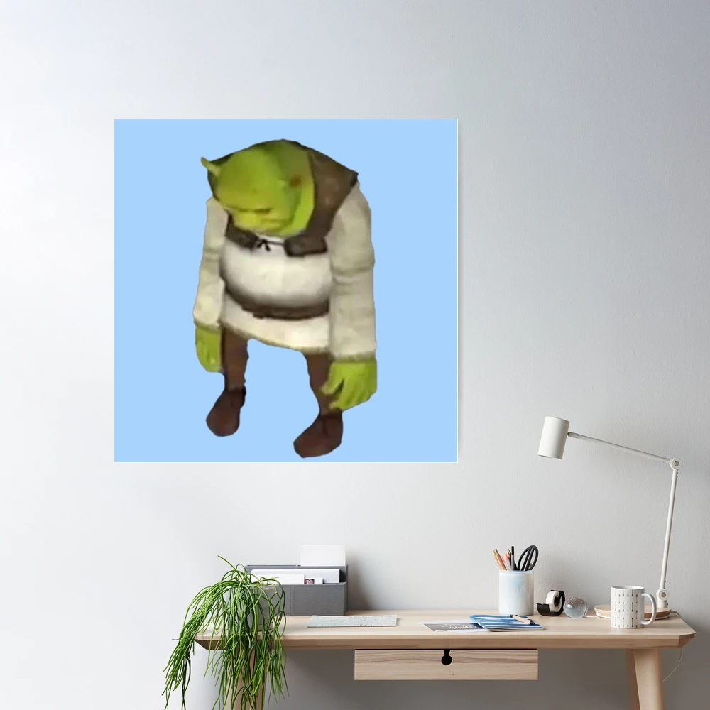 Shrek in a sad mood Poster for Sale by zrvby