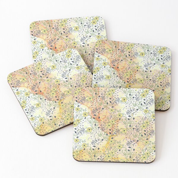 Item preview, Floral Pattern on Flowing Watercolor designed and sold by WhatsaJP.