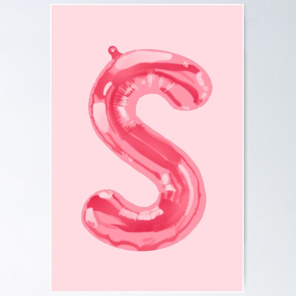 Item preview, pink foil “S” balloon designed and sold by holla-.