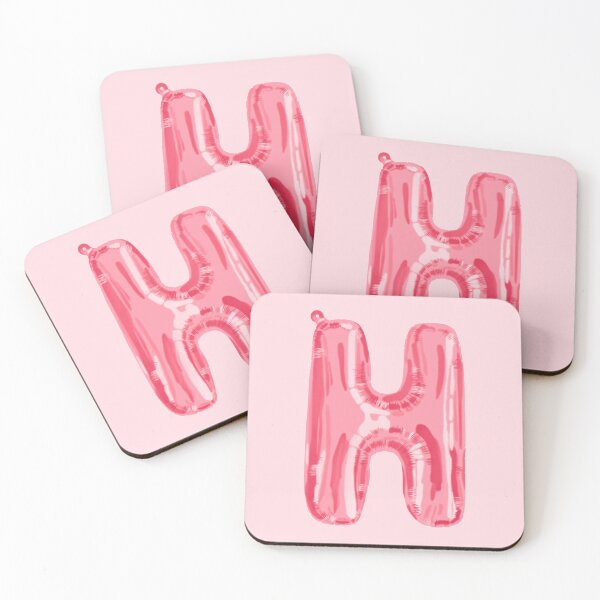 Item preview, pink foil “H” balloon designed and sold by holla-.