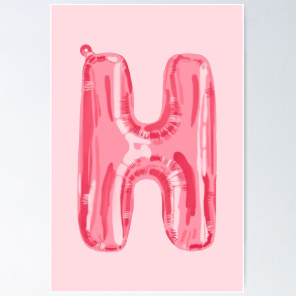 Item preview, pink foil “H” balloon designed and sold by holla-.