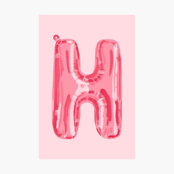 Item preview, pink foil “H” balloon designed and sold by holla-.