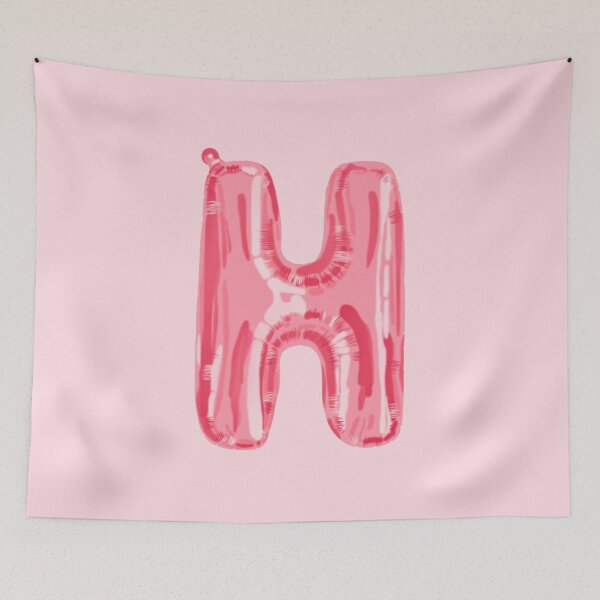 Item preview, pink foil “H” balloon designed and sold by holla-.
