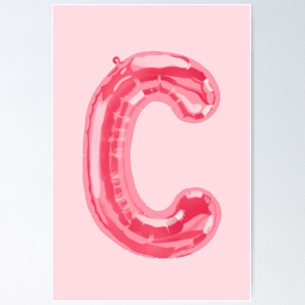 Item preview, pink foil “C” balloon designed and sold by holla-.