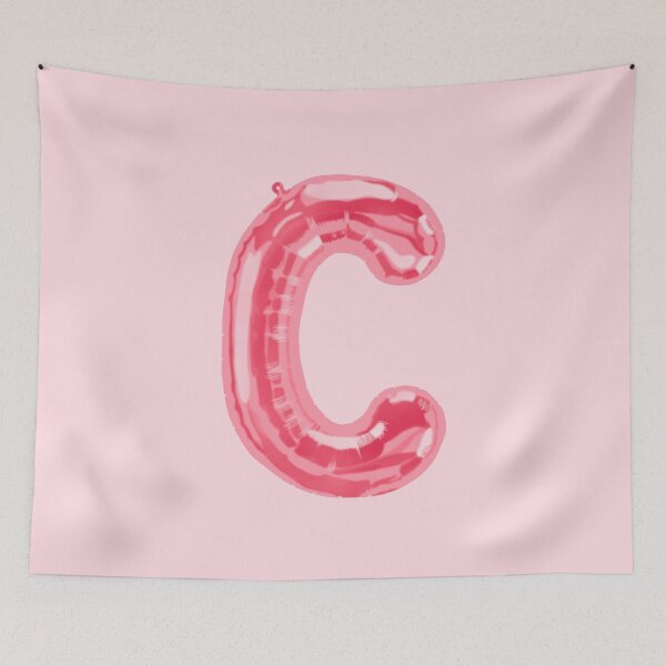 Item preview, pink foil “C” balloon designed and sold by holla-.