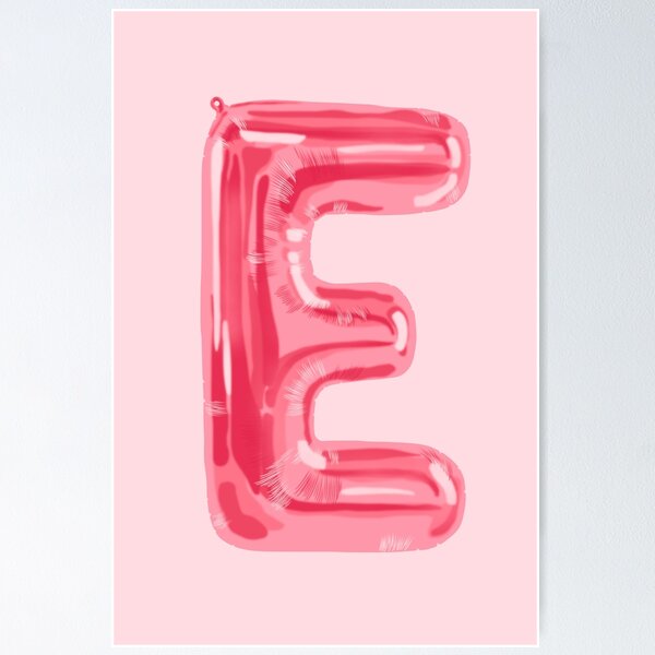 Item preview, pink foil “E” balloon designed and sold by holla-.
