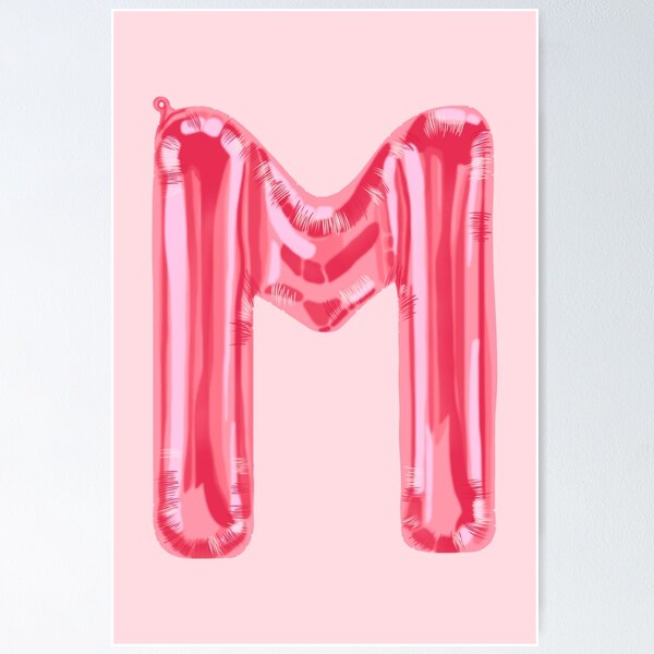 Item preview, pink foil “M” balloon designed and sold by holla-.