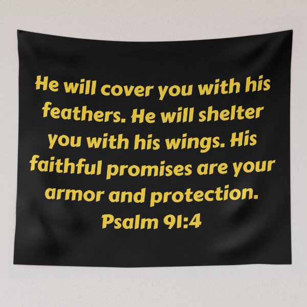 Aperçu de l'œuvre Bible Verse Psalm 91:4 créée et vendue par Prayingwarrior.