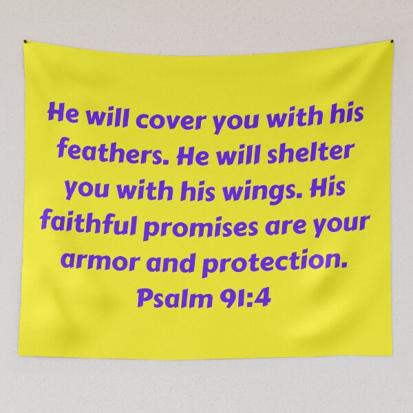 Artikelvorschau, Bible Verse Psalm 91:4 entworfen und verkauft von Prayingwarrior.