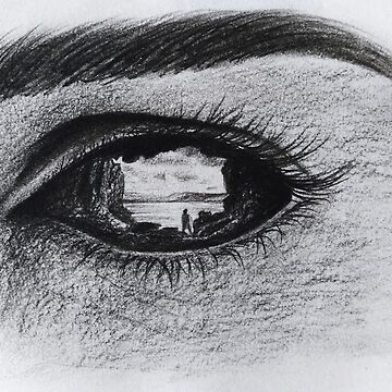 charcoal sketches of eyes