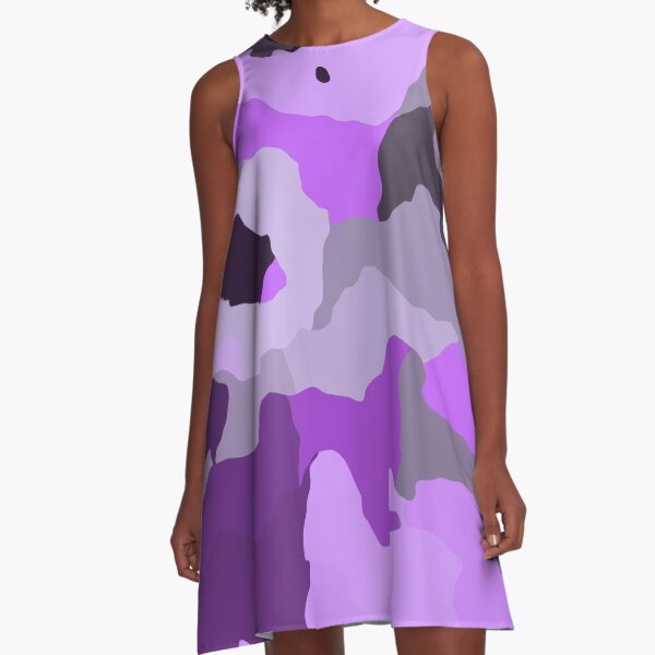 Purple Camo A-Line Dress