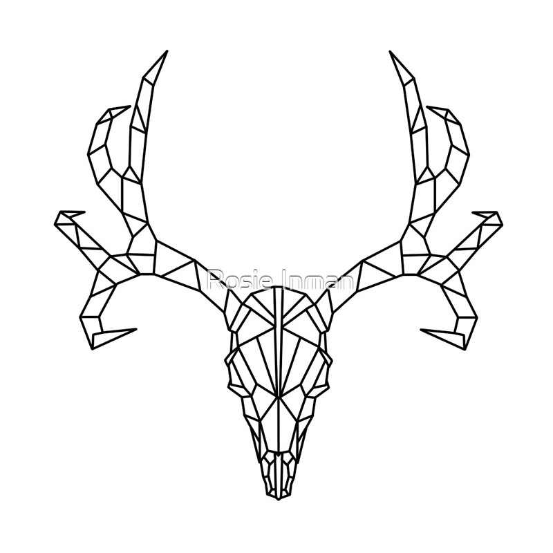 "Geometric Deer Skull Outline" by Rosie Inman Redbubble