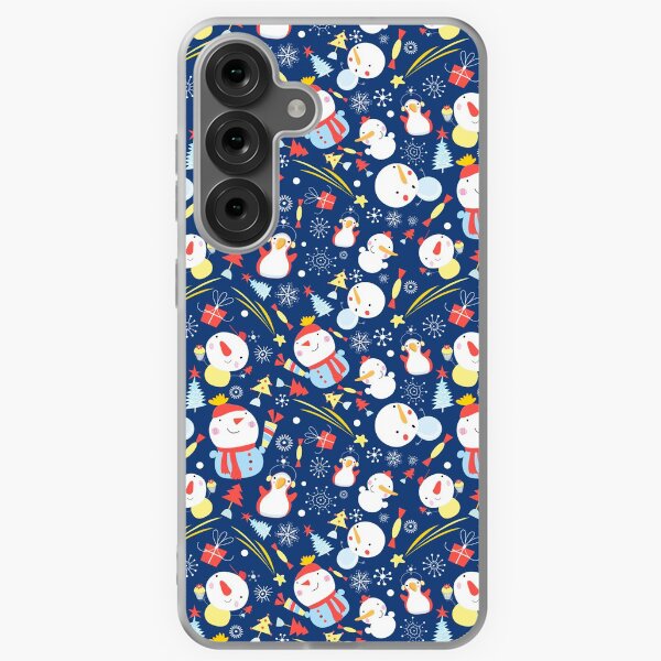 Modèle de Noël lumineux de bonhommes de neige Coque souple Samsung Galaxy