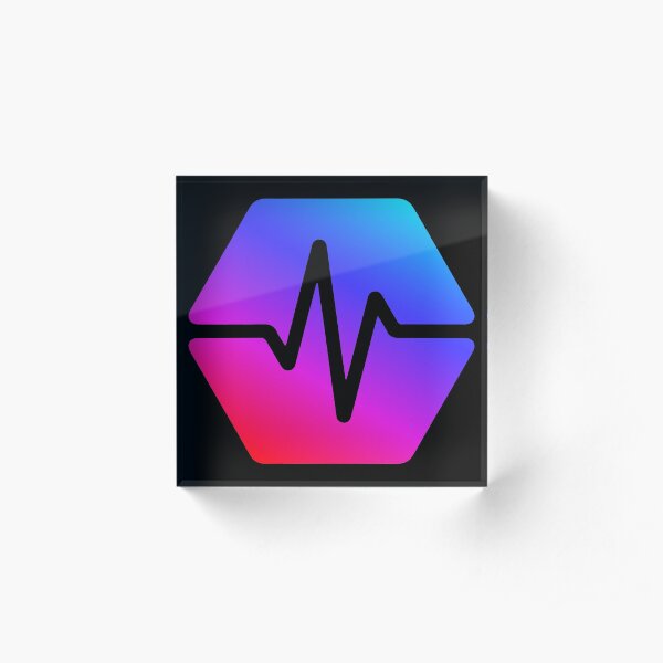 Pulse Chain Logo On Black Version 2 Acrylic Block
