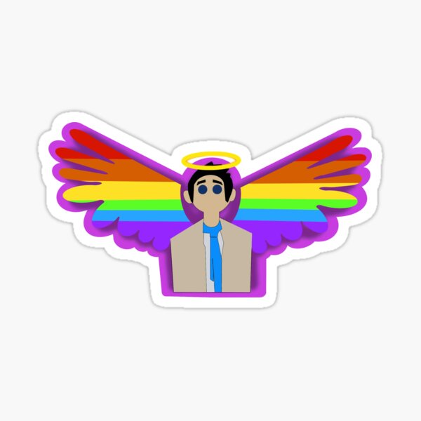 Item preview, Castiel with Rainbow Wings designed and sold by buckysedits.