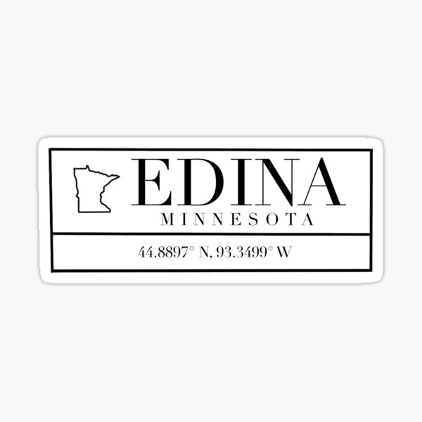 Edina Minnesota City Map and Coordinates Sticker for Sale by