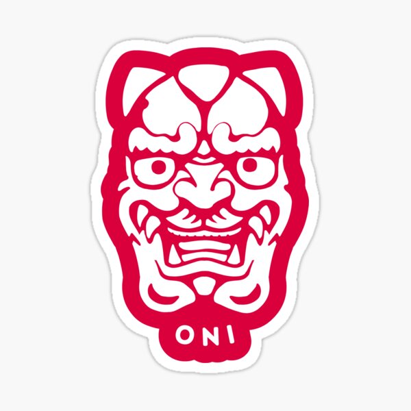 Artikel-Vorschau von Traditionelle japanische Masken, Oni, stilisiertes Design, designt und verkauft von martodesign.