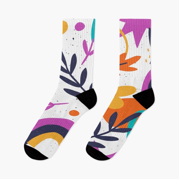 Item preview, rainbow leaves and  shapes pattern designed and sold by Northendesigns.