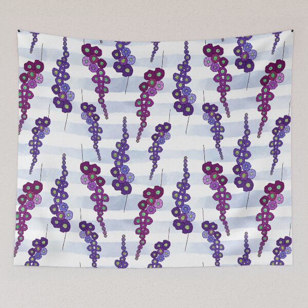 Item preview, Purple  flowers on watercolor background  designed and sold by kMariaART.