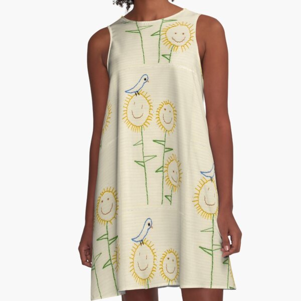 Item preview, Embroidered Smiling Sunflowers designed and sold by dorcas13.