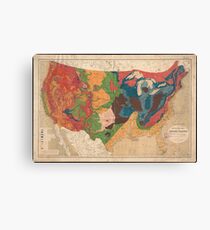 Vintage United States Geological Map (1872) Canvas Print