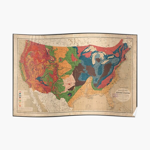 Vintage United States Geological Map (1872) Poster