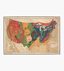 Vintage United States Geological Map (1872) Photographic Print
