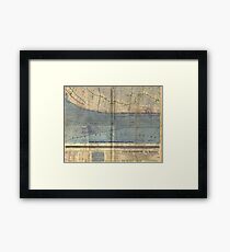Vintage Utah Beach D-Day Invasion Map (1944) Framed Print
