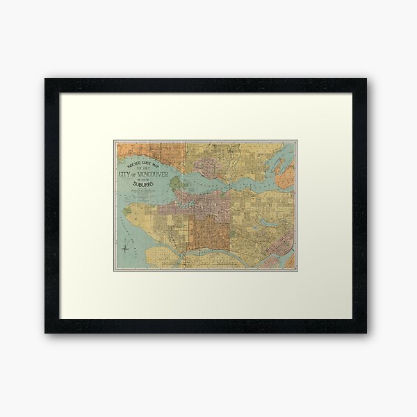 Item preview, Vintage Map of Vancouver Canada (1920) designed and sold by BravuraMedia.