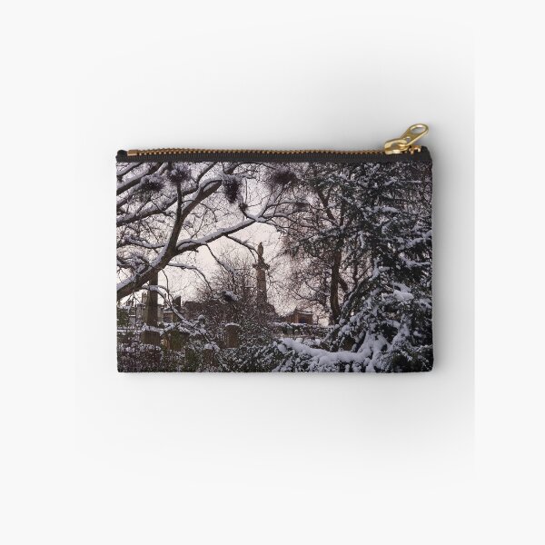 Item preview, Monument Through Snowy Glasgow Necropolis Trees designed and sold by FlikeNoir.