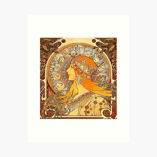 Aperçu de l'œuvre Alphonse Mucha - Zodiaque créée et vendue par Vivanne-art.