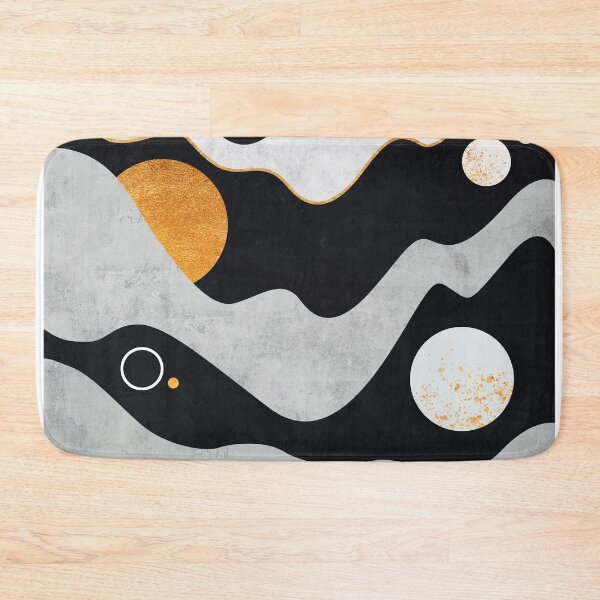 Item preview, Abstract landscape background with Japanese wave pattern. Mountain forest template illustration. Abstract wallpaper with golden mountain and sun designed and sold by darkmoonlight-.