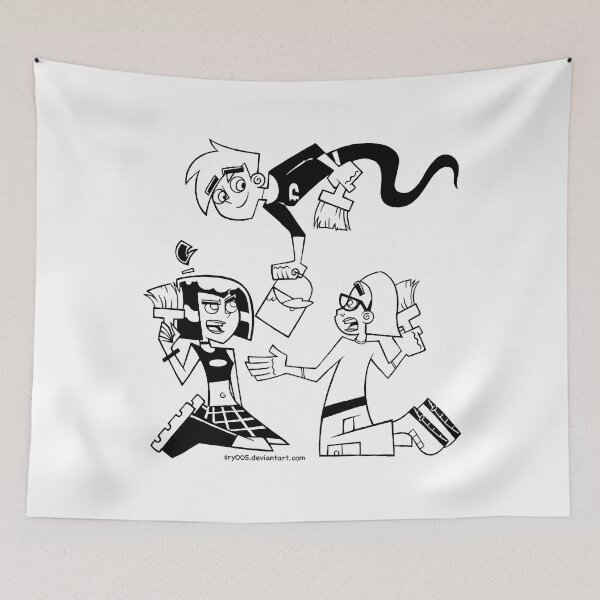 Item preview, Danny paintbrush Phantom black and white art designed and sold by JewellDennis.